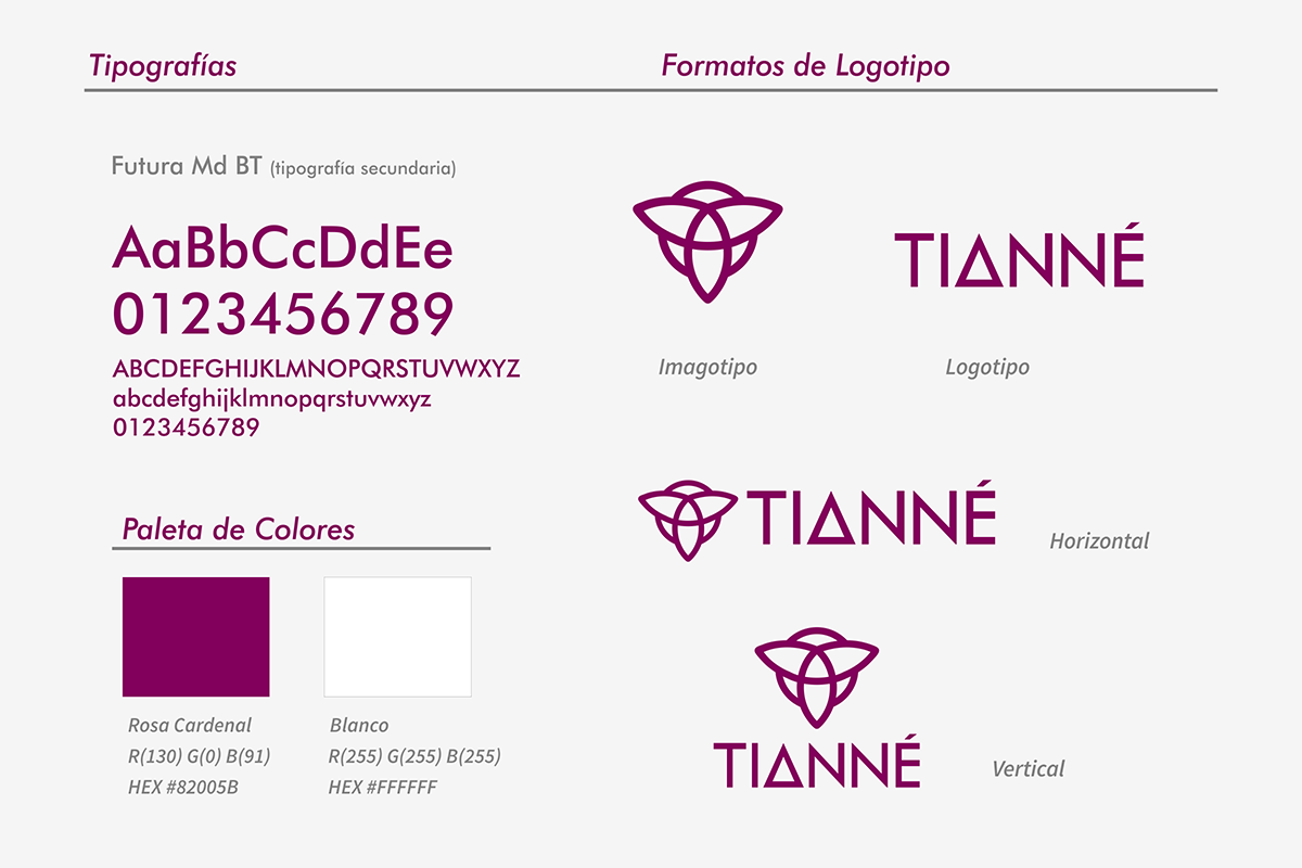 Paleta de Colores y Tipografías de Logotipo "Joyería Tianné"