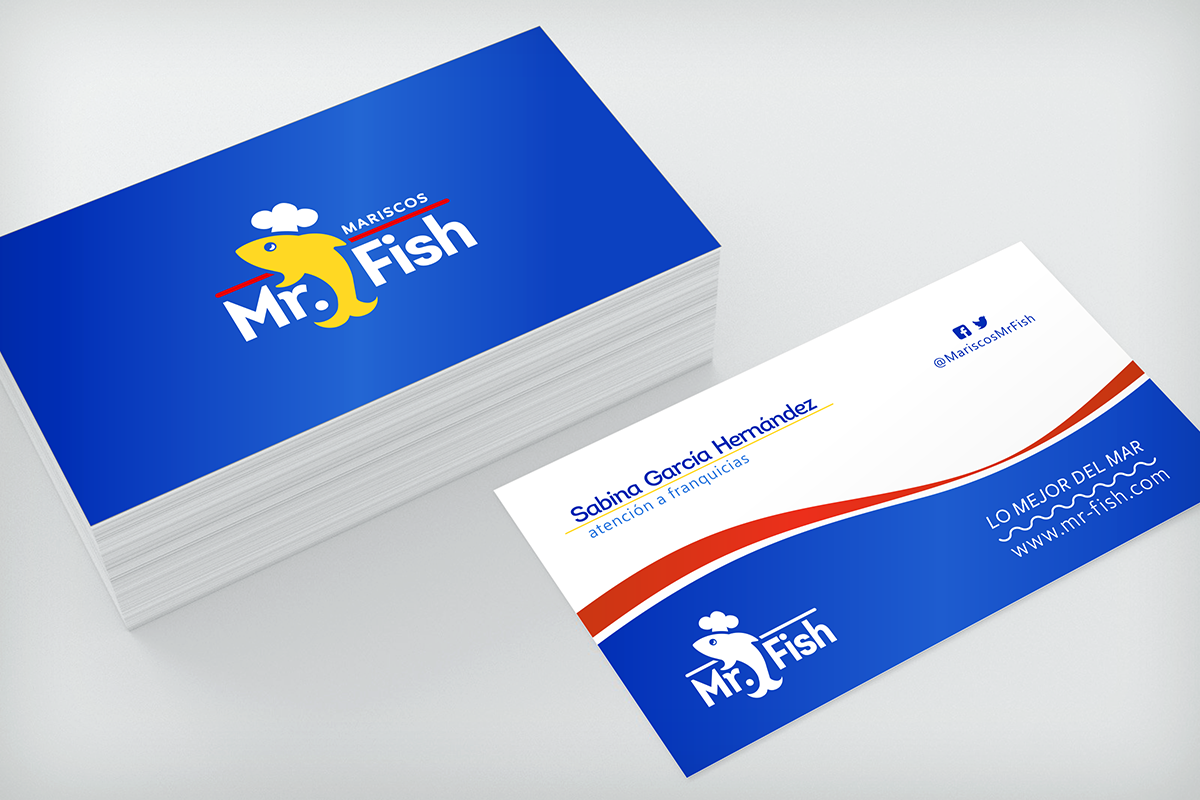 Diseño de Tarjetas de Presentación "Mariscos Mr-Fish"